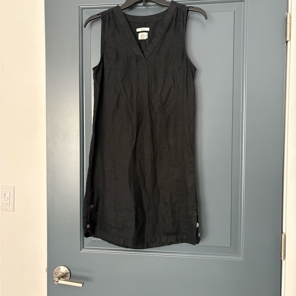 Nicole Miller Charcoal Women’s Linen Dress (100%  Linen XS above the knee dress)